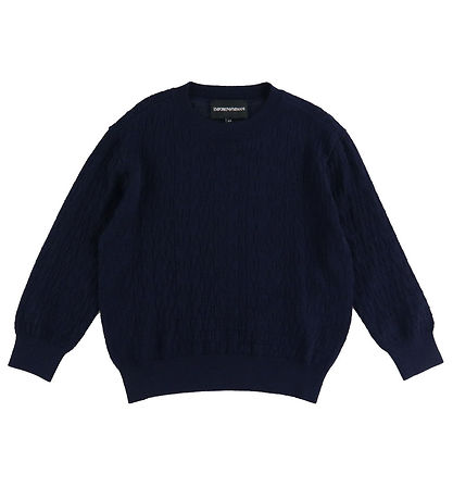 Emporio Armani Bluse - Acryl/Wolle - Navy m. Logos