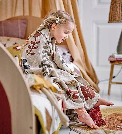Bloomingville Mini Blanket - 160x130 cm - Bryn - Brown w. Print