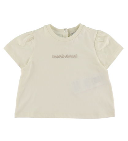Emporio Armani Stuttermabolur - Hvítur M. Drapplitað