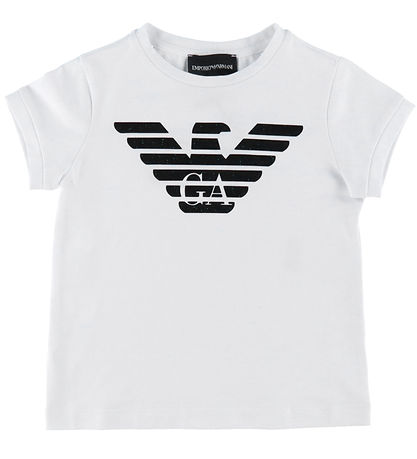 Emporio Armani Stuttermabolur - Hvítur M. Svart