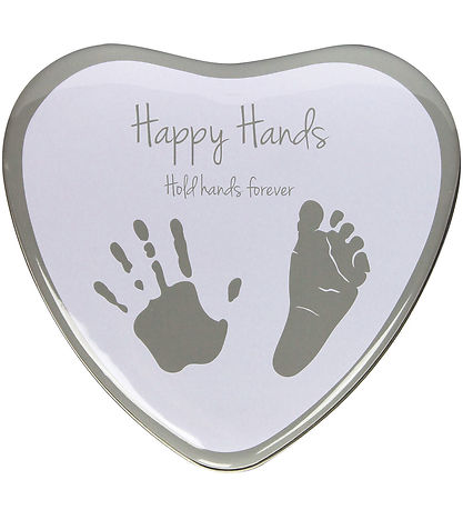 Dooky Hand and Footprint Set - Happy Hans 2D Heart - Silver