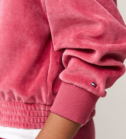 Tommy Hilfiger Hettupeysa - Velúr - Handrit - Arfleifð Bleikt