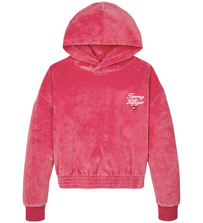 Tommy Hilfiger Hettupeysa - Velúr - Handrit - Arfleifð Bleikt