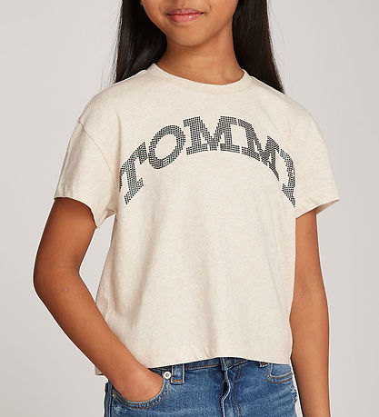 Tommy Hilfiger Stuttermabolur - Tommy Dot Þynna - Lyngður hafrar