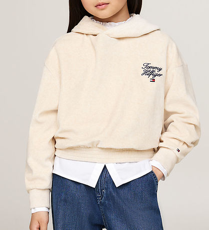 Tommy Hilfiger Kapuzenpullover - Velours - Skript - Heathered Oa