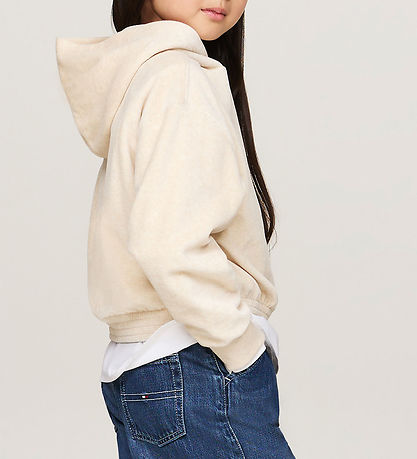 Tommy Hilfiger Kapuzenpullover - Velours - Skript - Heathered Oa