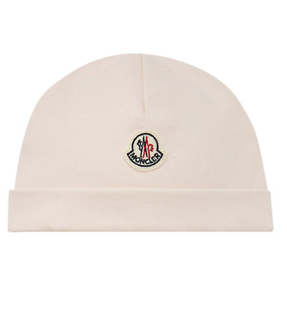 Moncler Set - Mütze/Babylätzchen/Body L/æ - Light Pink m. Kusche