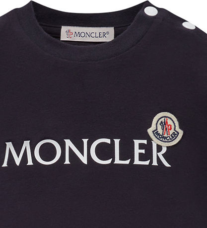 Moncler T-shirt - Medium+ Blue w. White