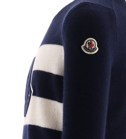 Moncler Bluse - Wolle - Navy m. Weiß