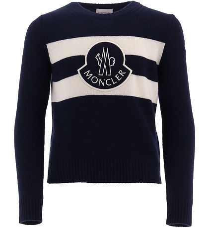 Moncler Bluse - Wolle - Navy m. Weiß