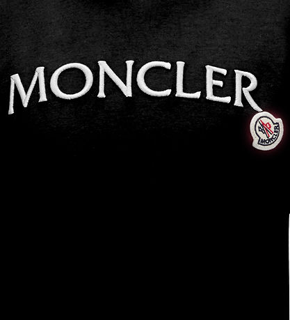 Moncler Stuttermabolur - Svart M. Hvítur