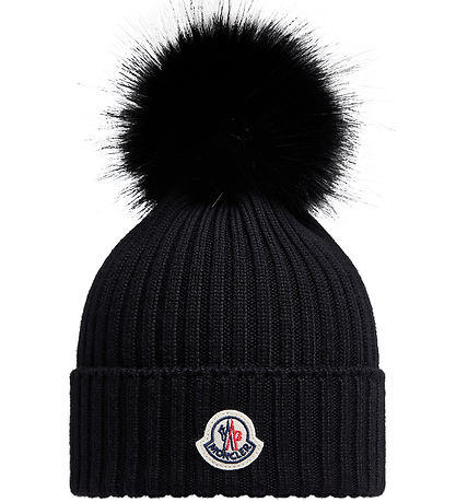 Moncler Beanie - Knitted - Wool - Navy w. Pom-Pom