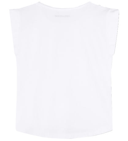 Zadig & Voltaire Stuttermabolur - Hvítur M. Rhinestone