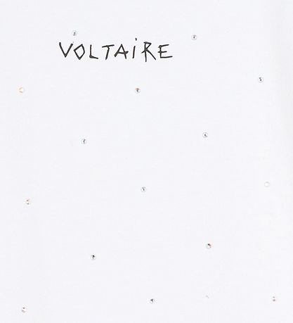 Zadig & Voltaire Stuttermabolur - Hvítur M. Rhinestone
