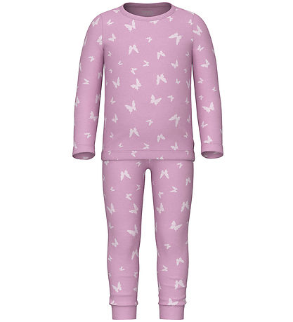 Name It Pyjama Set - Noos - Rib - NmfNightset - Pink Lavender