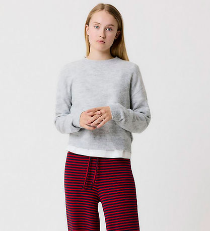 LMTD Blússa - Noos - Prjónað - NlfLodet - Light Grey Melange/14-