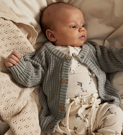 Lil' Atelier Cardigan - NbnEmlen - Knitted - Limestone