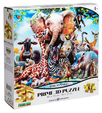 Prime 3D Puzzle Jigsaw Puzzle - 3D - 63 Bricks - African Smile