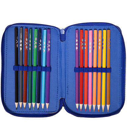 Pokémon Pencil Case w. Contents - Double - Blue/Yellow w. Pikach