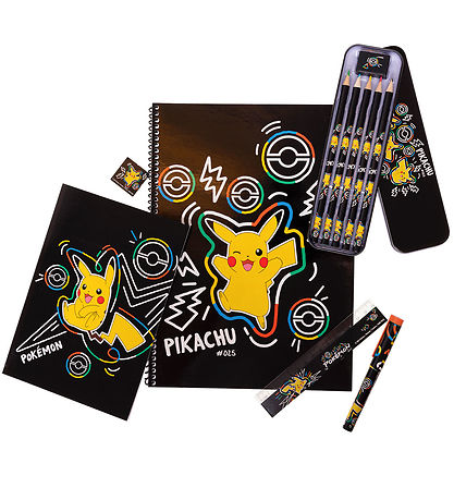 Pokémon Colouring Set - Bumper Pack - Black w. Pikachu