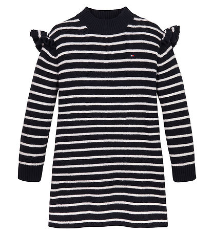 Tommy Hilfiger Kleid - Strick - Ruffle Skater - Desert Himmel St