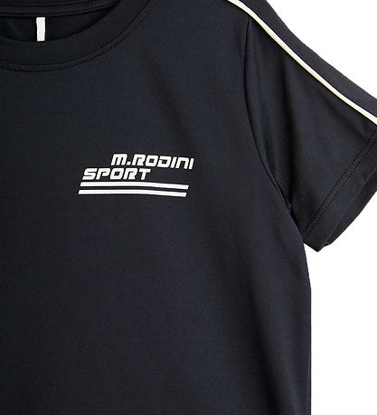 Mini Rodini Stuttermabolur - MR Sport Drapy - Svart