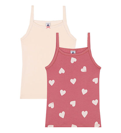 Petit Bateau Unterhemd - 2er-Pack - Rosa/Creme