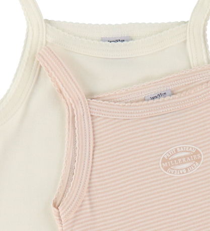 Petit Bateau Unterhemd - 2er-Pack - Weiß/Rosa