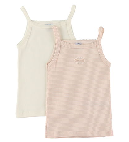 Petit Bateau Unterhemd - 2er-Pack - Weiß/Rosa