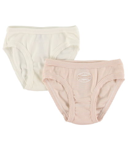 Petit Bateau Slips - 2er-Pack - Weiß/Rosa
