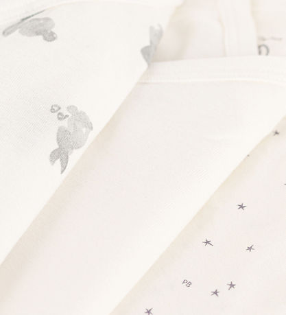 Petit Bateau Wikkelromper L/æ - 3-pack - Wit