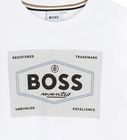 BOSS Bluse - Weiß m. Schwarz