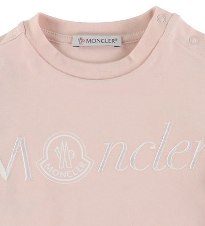 Moncler Stuttermabolur - Bleikt