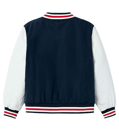 Name It Bomber Jacket - NmnMain - Dark Sapphire/White w. Red