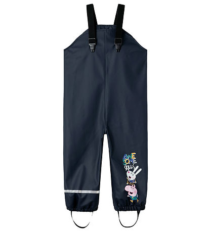 Name It Rainwear w. Suspenders - PU - NmmJetsu PeppaPig - Dark S