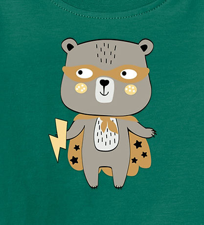 Name It Blouse - NbmVacion - Antique Green/Hero Bear