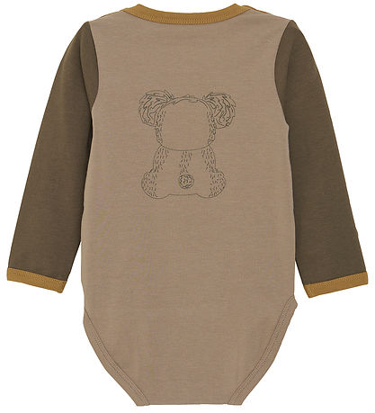 Minymo Romper L/æ - Taupe Grijs m. Koalabeer