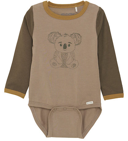 Minymo Romper L/æ - Taupe Grijs m. Koalabeer