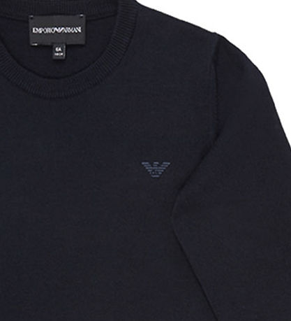 Emporio Armani Blússa - Bómull/Ull - Dökkblátt