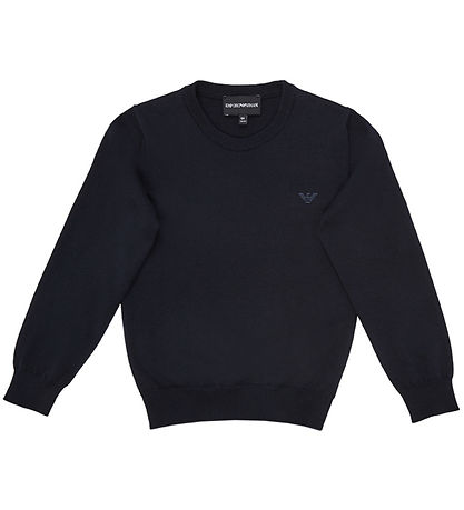Emporio Armani Blússa - Bómull/Ull - Dökkblátt