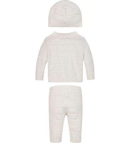 Calvin Klein Set - Cardigan/Byxor/Hatt - Rib Stickad - Ivory