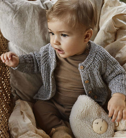 Lil' Atelier Cardigan - Knitted - Rib - NbmNoro - Sky Grey