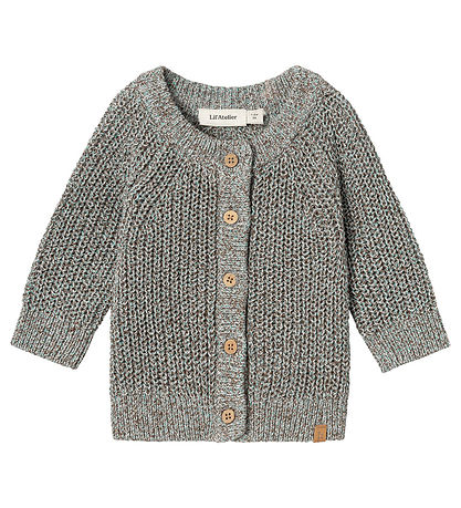 Lil' Atelier Cardigan - Knitted - Rib - NbmNoro - Sky Grey
