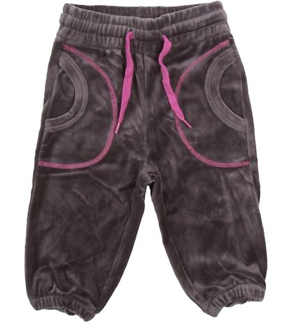 Katvig Velourbyxor - Grå m. Fuchsia