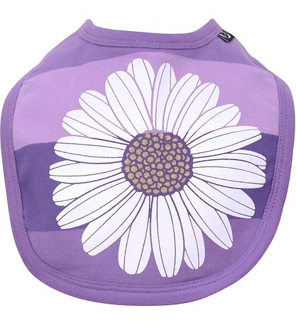 Danef Bib - Purple Striped w. Flower