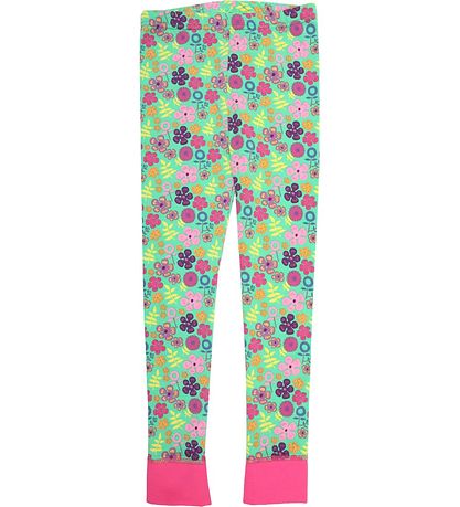 Katvig Leggings - Grænt M. Blóm