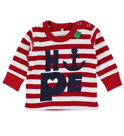 Freds World Bluse - Rot/Weiß gestreift m. Anker