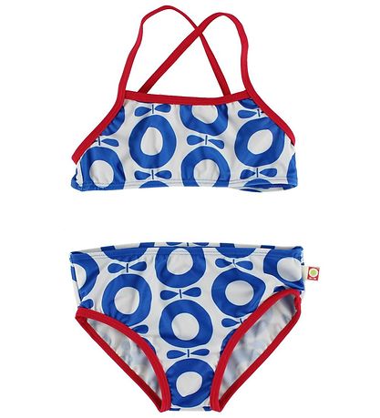 Katvig Classics Bikini - UV50+ - Weiß/ Rot m. Blaue Äpfel