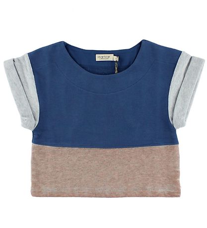 MarMar Crop Top - Tamara - Blá/Grá/Gl. Bleikt