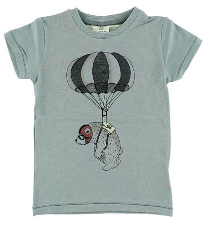 En Fant T-Shirt - Mattgrün m. Eisbär